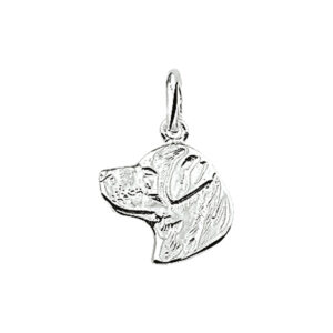 hanger rottweiler kop zilver wit