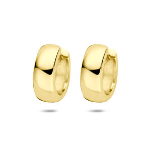 klapoorringen 15 mm 1 micron zilver verguld (geel)