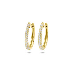 klapoorringen diamant 0.43ct (2x 0.21ct) h si 17,5 mm 14K geelgoud