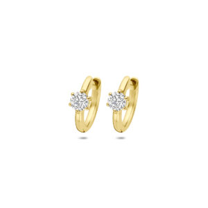 klapoorringen lab grown diamant 0.50ct (2x 0.25ct) g vs 12,5 mm 14K geelgoud