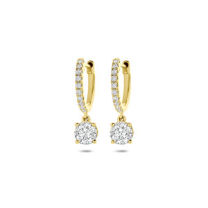 klapoorringen lab grown diamant 2.48ct (2x 1.24ct) g vs 19 mm 14K geelgoud