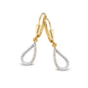 Oorhaken geelgoud zirkonia