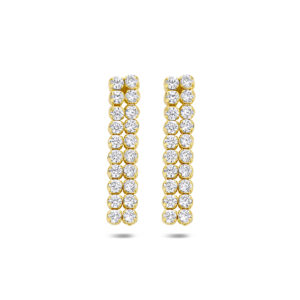 oorhangers zirkonia 24 mm 1 micron zilver verguld (geel)