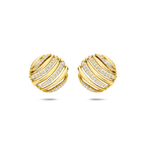 oorknoppen diamant 0.20ct (2x 0.10ct) h si 11,5 mm 14K geelgoud