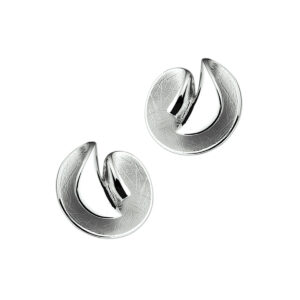 oorknoppen gescratcht zilver gerhodineerd