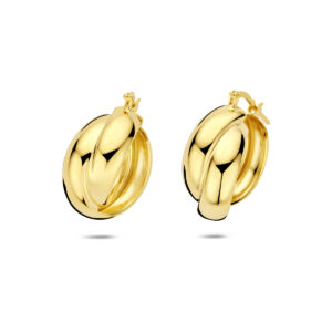 oorringen 22 mm 1 micron zilver verguld (geel)