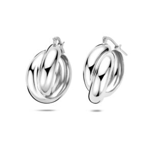 oorringen 24,5 mm zilver gerhodineerd