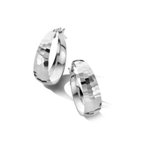 oorringen gediamanteerd 7,0 mm zilver gerhodineerd