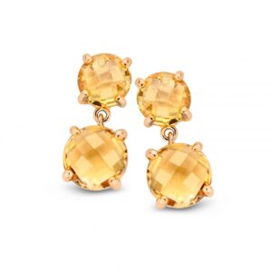 Oorstekers geelgoud citrien