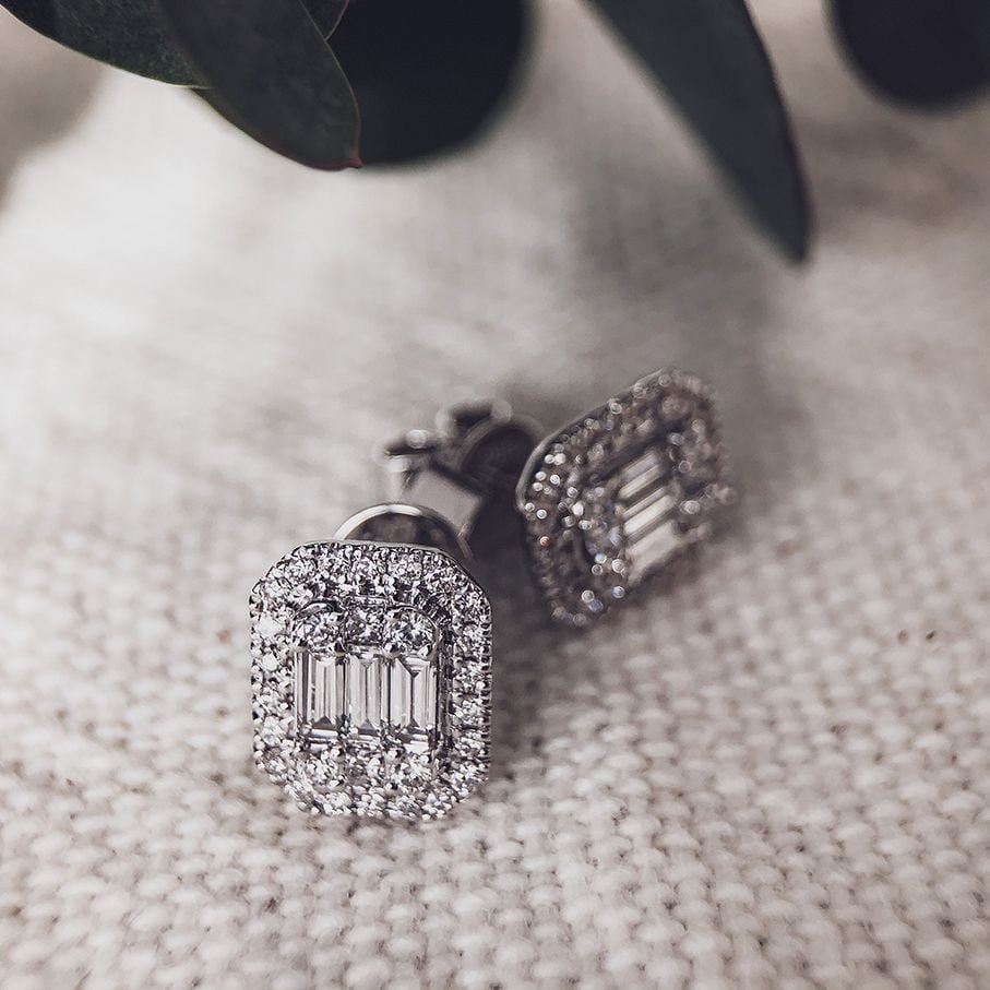 Oorstekers witgoud diamant 0,80 crt. - Afbeelding 2