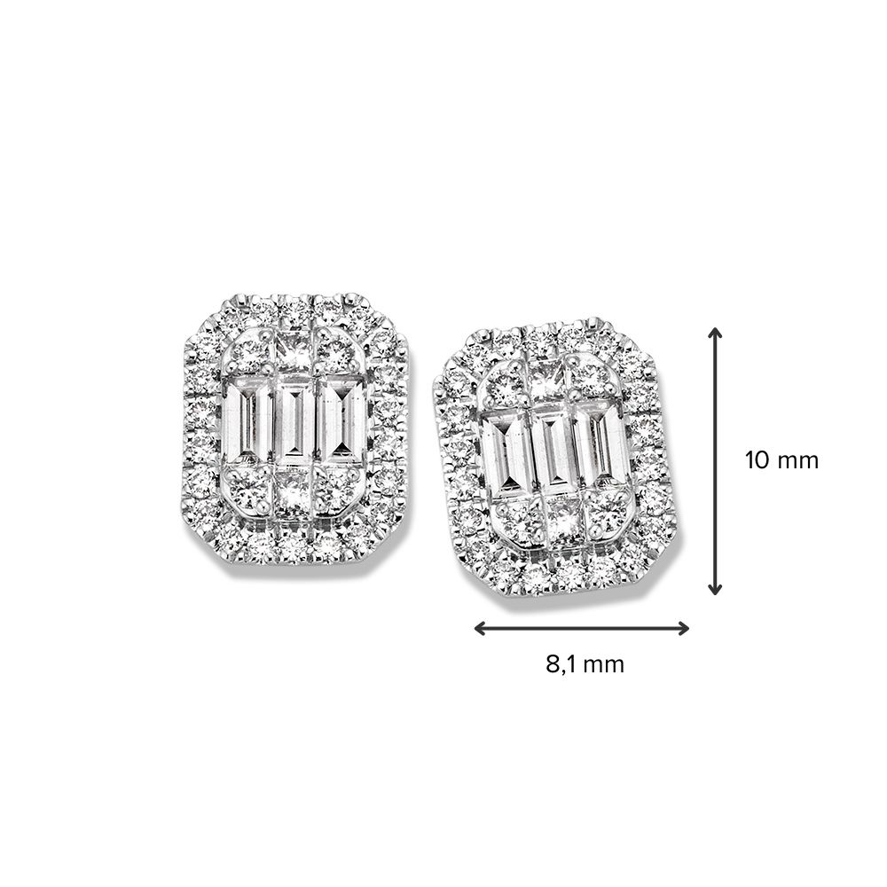Oorstekers witgoud diamant 0,80 crt. - Afbeelding 3