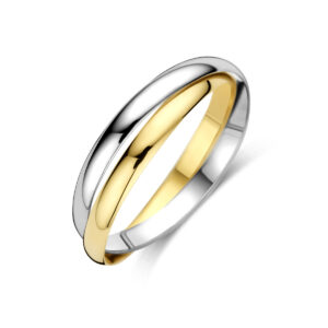 ring 14K bicolor goud geel/wit