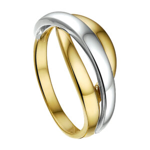 ring 14K bicolor goud geel/wit