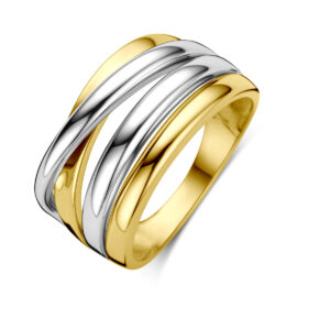 ring 14K bicolor goud geel/wit