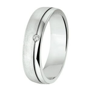 ring a201 - 5 mm - met cz zilver gerhodineerd