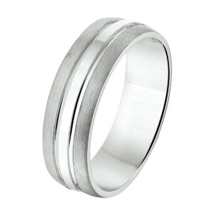 ring a210 - 6,5 mm - zonder cz zilver gerhodineerd