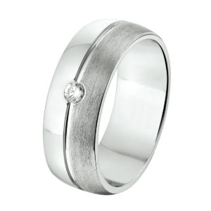 ring a212 - 7 mm - met cz zilver gerhodineerd