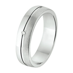 ring a302 - 5 mm - 0.01ct h si zilver gerhodineerd