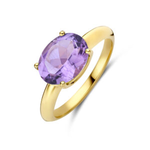 ring amethist 14K geelgoud