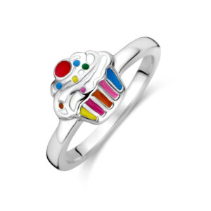ring cupcake zilver gerhodineerd