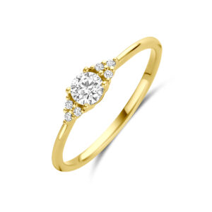 ring diamant 0.28ct h si 14K geelgoud