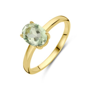 ring groen amethist 14K geelgoud