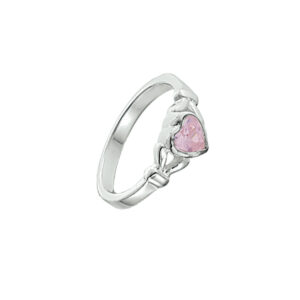 ring hart roze zirkonia zilver wit