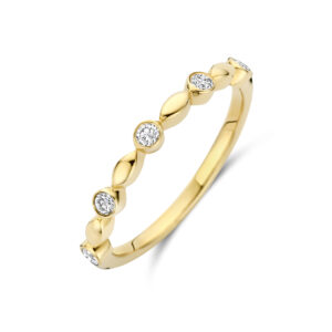 ring lab grown diamant 0.13ct f vs 14K geelgoud