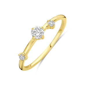 ring lab grown diamant 0.25ct h si 14K geelgoud