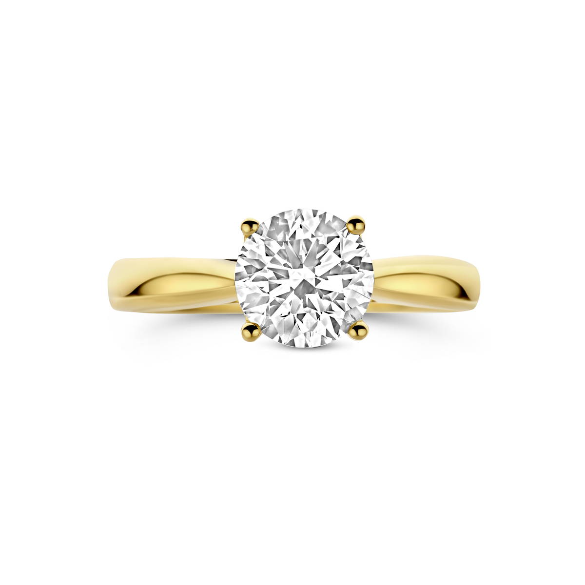 ring lab grown diamant 1.50ct f vs 14K geelgoud - Afbeelding 4