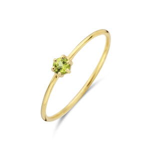 ring met geboortesteen peridot augustus 14K geelgoud