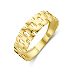 ring schakel 14K geelgoud