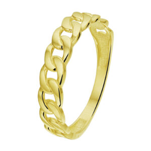 ring schakel 14K geelgoud