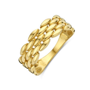 ring schakel 14K geelgoud