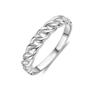 ring schakel zilver gerhodineerd