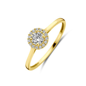 ring zirkonia 14K geelgoud