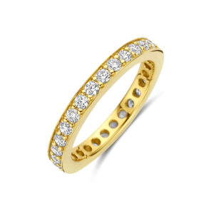 ring zirkonia 3 micron zilver verguld (geel)