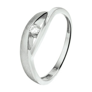 ring zirkonia poli/mat zilver gerhodineerd