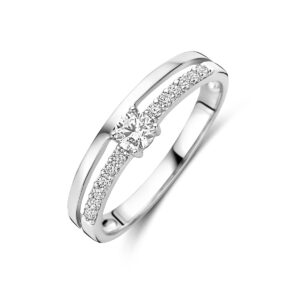 ring zirkonia zilver gerhodineerd