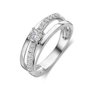 ring zirkonia zilver gerhodineerd