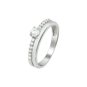 ring zirkonia zilver gerhodineerd