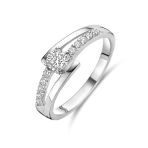 ring zirkonia zilver gerhodineerd