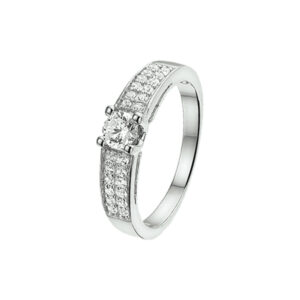 ring zirkonia zilver gerhodineerd