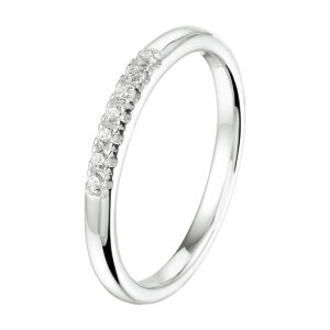 ring zirkonia zilver gerhodineerd
