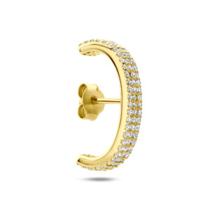 suspender oorbel zirkonia 20 mm 1 micron zilver verguld (geel)