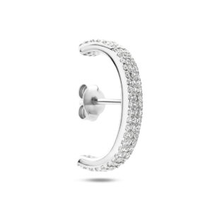 suspender oorbel zirkonia 20 mm zilver gerhodineerd