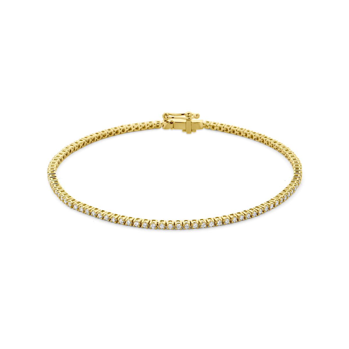 tennisarmband lab grown diamant 1.00ct f vs 1,7 mm 17,5 cm 14K geelgoud