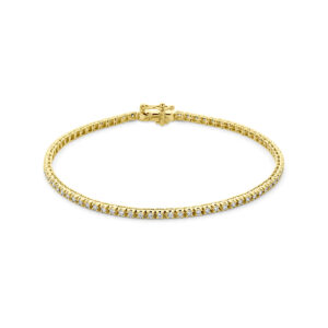 tennisarmband lab grown diamant 1.00ct f vs 2,1 mm 17,5 cm 3 micron zilver verguld (geel)