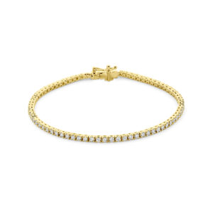 tennisarmband lab grown diamant 2.00ct f vs 2,2 mm 17,5 cm 3 micron zilver verguld (geel)