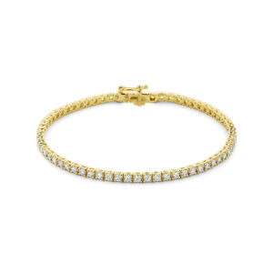 tennisarmband lab grown diamant 3.00ct f vs 2,6 mm 17,5 cm 3 micron zilver verguld (geel)